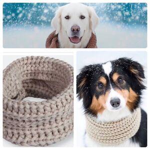 🎈Oatmeal Knit Dog Scarf